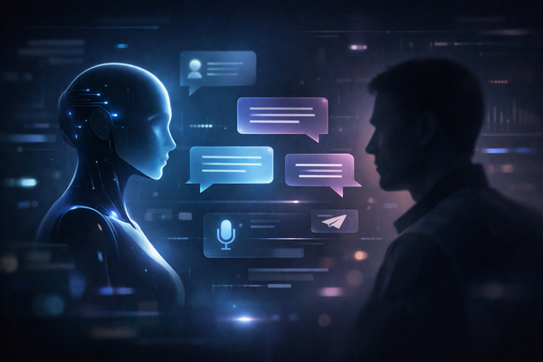 Conceptual illustration representing AI characters and conversational interfaces, symbolizing users searching for alternatives to Character AI with more immersive interaction